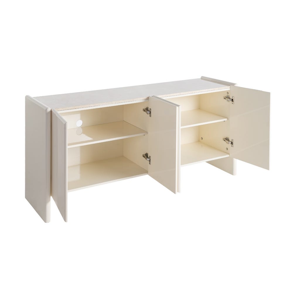 APARADOR LACADO CREMA MÁRMOL-DM SALÓN 163 X 45 X 75 CM APARADOR LACADO CREMA MÁRMOL-DM SALÓN 163 X 45 X 75 CM - Imagen 2