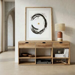 MUEBLE TV NATURAL MADERA DE TECA SALÓN 140 X 30 X 55 CM