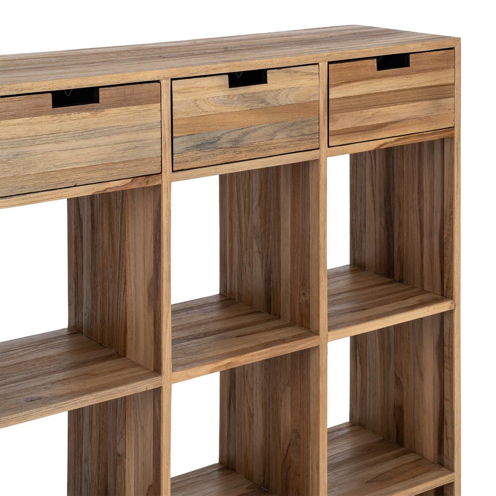 MUEBLE AUXILIAR NATURAL MADERA DE TECA 96 X 30 X 98 CM MUEBLE AUXILIAR NATURAL MADERA DE TECA 96 X 30 X 98 CM - Imagen 3