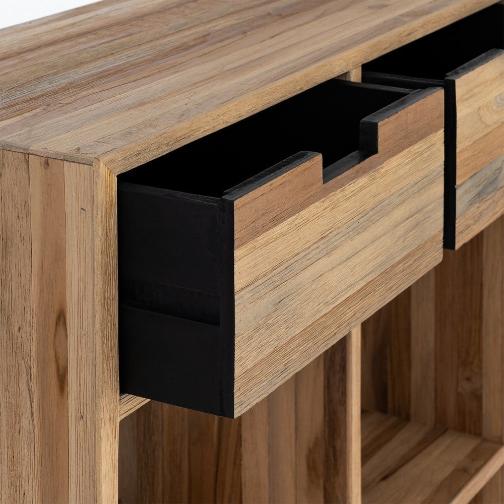 MUEBLE AUXILIAR NATURAL MADERA DE TECA 96 X 30 X 98 CM MUEBLE AUXILIAR NATURAL MADERA DE TECA 96 X 30 X 98 CM - Imagen 4