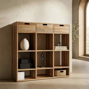 MUEBLE AUXILIAR NATURAL MADERA DE TECA 96 X 30 X 98 CM