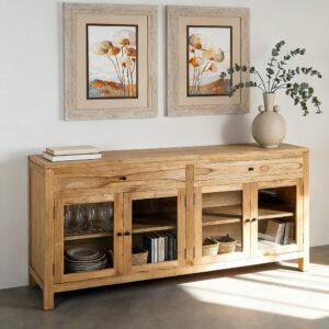 APARADOR NATURAL MADERA MINDI SALÓN 160 X 45 X 89 CM
