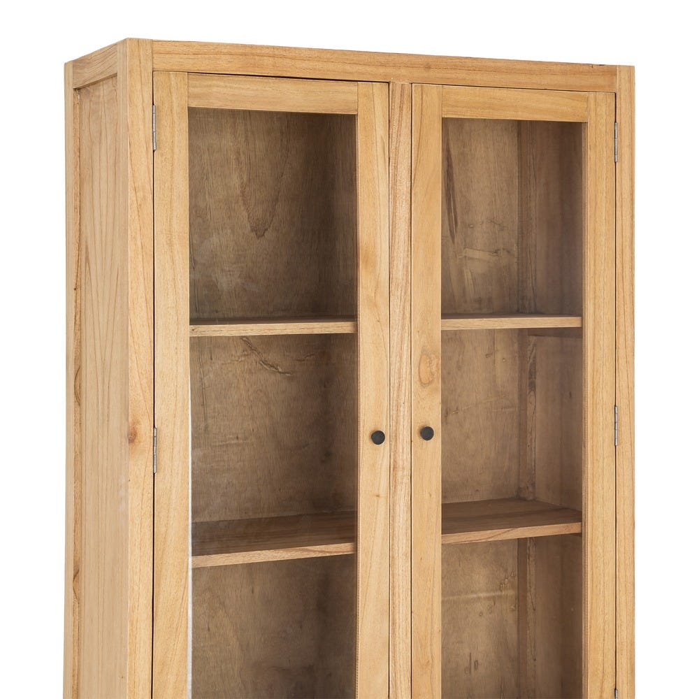 VITRINA NATURAL MADERA MINDI SALÓN 90 X 40 X 180 CM VITRINA NATURAL MADERA MINDI SALÓN 90 X 40 X 180 CM - Imagen 3