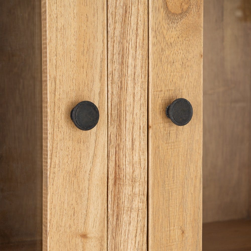 VITRINA NATURAL MADERA MINDI SALÓN 90 X 40 X 180 CM VITRINA NATURAL MADERA MINDI SALÓN 90 X 40 X 180 CM - Imagen 4