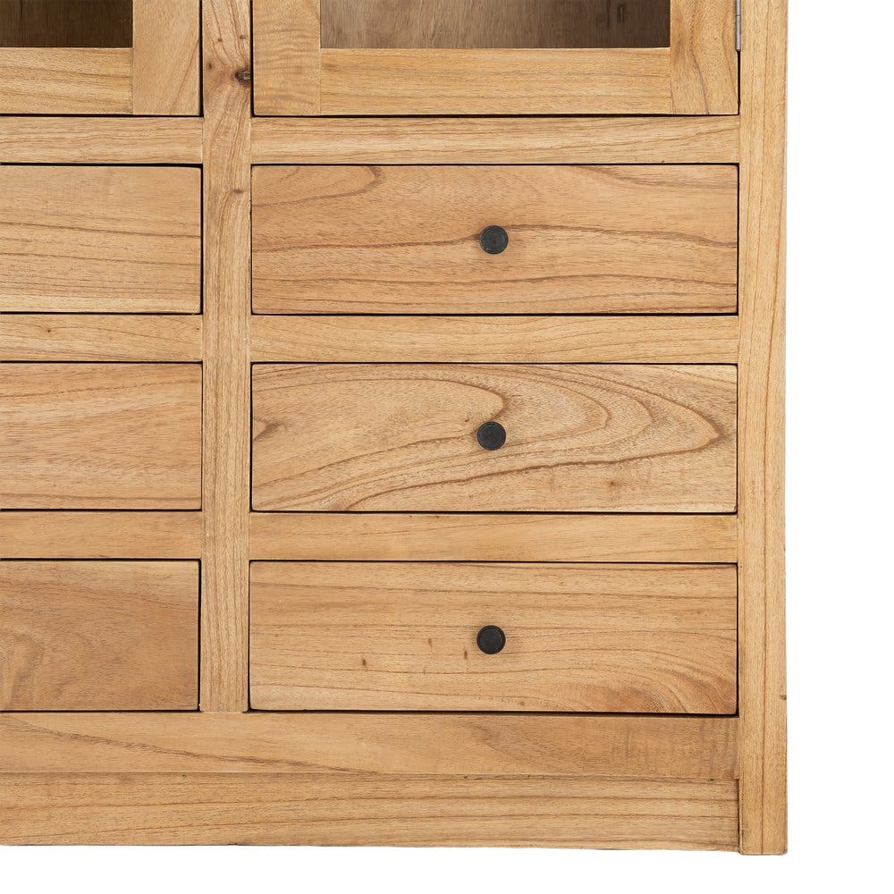 VITRINA NATURAL MADERA MINDI SALÓN 90 X 40 X 180 CM VITRINA NATURAL MADERA MINDI SALÓN 90 X 40 X 180 CM - Imagen 5