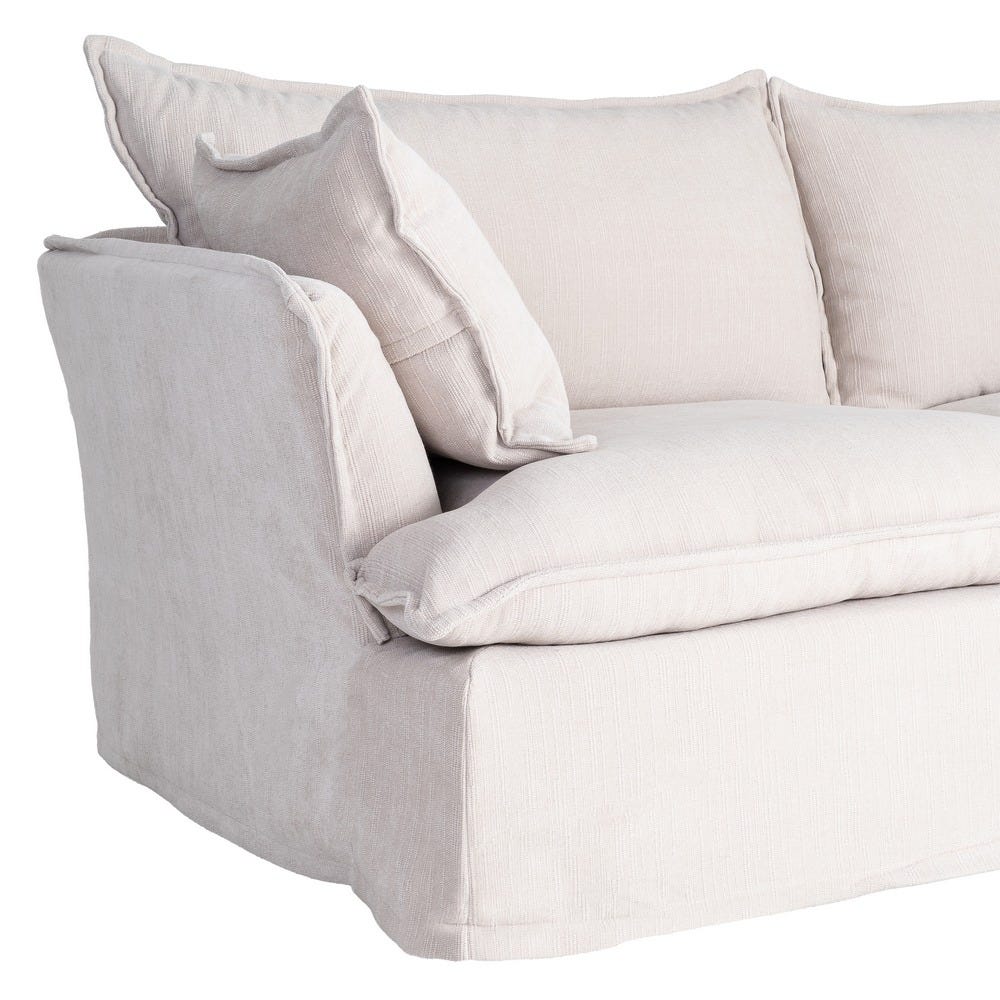 SOFÁ 3 PLAZAS CREMA TEJIDO 221 X 103 X 72 CM SOFÁ 3 PLAZAS CREMA TEJIDO 221 X 103 X 72 CM - Imagen 4