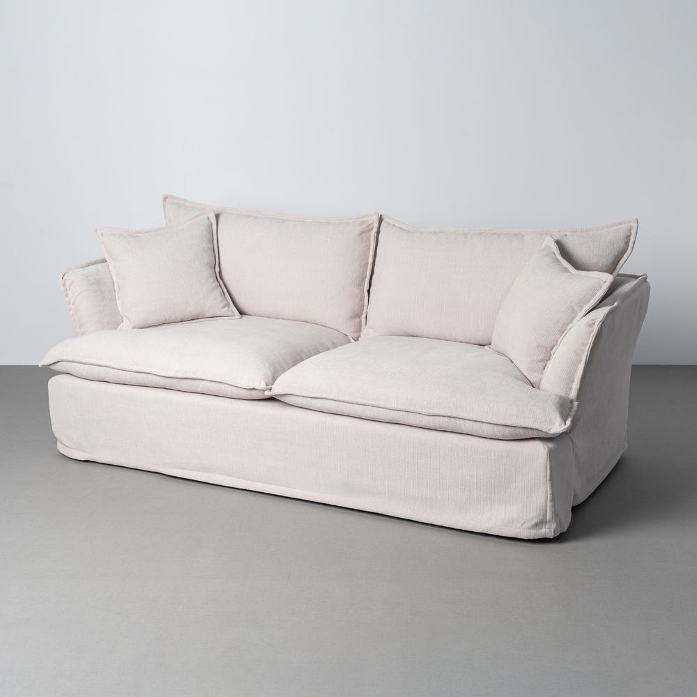 SOFÁ 3 PLAZAS CREMA TEJIDO 221 X 103 X 72 CM SOFÁ 3 PLAZAS CREMA TEJIDO 221 X 103 X 72 CM