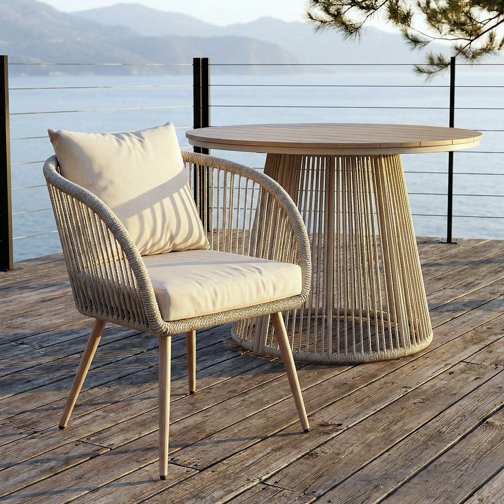 SILLA ACERO-RATTÁN PE EXTERIOR 66 X 65 X 80 CM SILLA ACERO-RATTÁN PE EXTERIOR 66 X 65 X 80 CM