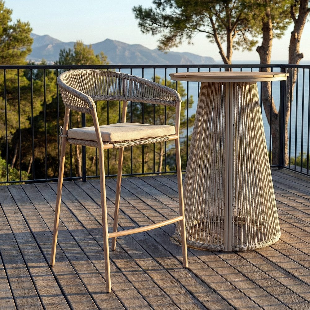 TABURETE APILABLE ACERO-RATTÁN PE 59 X 58 X 100,50 CM TABURETE APILABLE ACERO-RATTÁN PE 59 X 58 X 100,50 CM