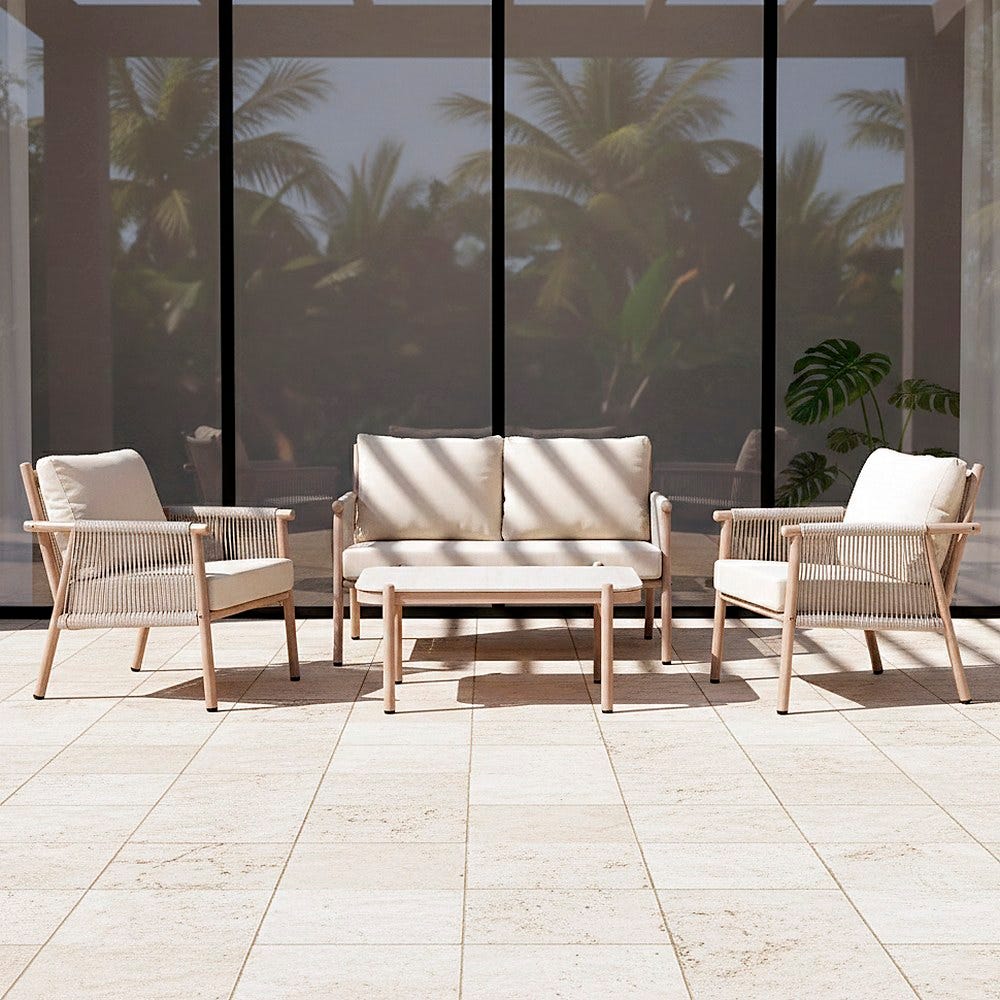CONJUNTO JARDÍN SALINA ACERO-RATTÁN PE 1 CM CONJUNTO JARDÍN SALINA ACERO-RATTÁN PE 1 CM