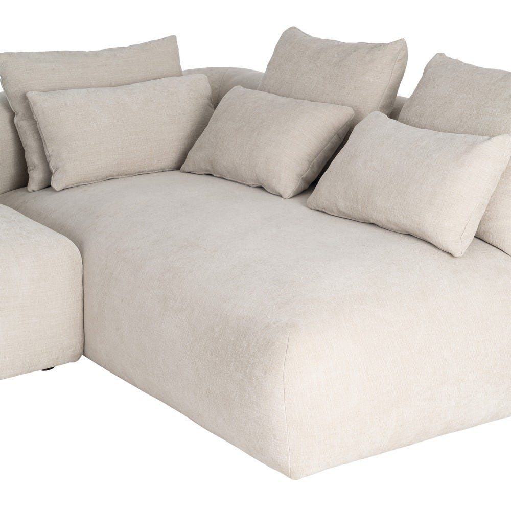 SOFÁ CHAISE LONGUE DERECHA CREMA TEJIDO 307 X 202 X 81 CM SOFÁ CHAISE LONGUE DERECHA CREMA TEJIDO 307 X 202 X 81 CM - Imagen 4