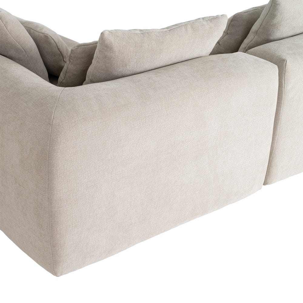 SOFÁ CHAISE LONGUE DERECHA CREMA TEJIDO 307 X 202 X 81 CM SOFÁ CHAISE LONGUE DERECHA CREMA TEJIDO 307 X 202 X 81 CM - Imagen 5