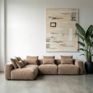 SOFÁ CHAISE LONGUE IZQUIERDA BEIGE 307 X 202 X 81 CM