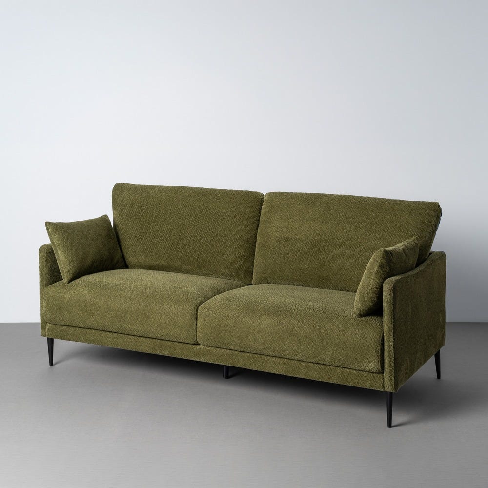 SOFÁ VERDE TEJIDO SALÓN 191 X 80 X 88 CM SOFÁ VERDE TEJIDO SALÓN 191 X 80 X 88 CM