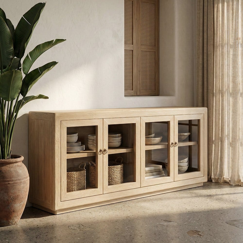 APARADOR MADERA DE OLMO SALÓN 200 X 44 X 85 CM APARADOR MADERA DE OLMO SALÓN 200 X 44 X 85 CM