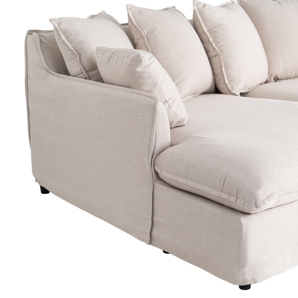 SOFÁ CHAISE LONGUE BEIGE DM-TEJIDO SALÓN 254 X 158 X 84 CM SOFÁ CHAISE LONGUE BEIGE DM-TEJIDO SALÓN 254 X 158 X 84 CM - Imagen 4