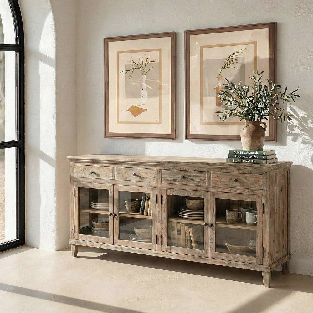 APARADOR MADERA DE PINO SALÓN 200 X 42 X 88 CM APARADOR MADERA DE PINO SALÓN 200 X 42 X 88 CM
