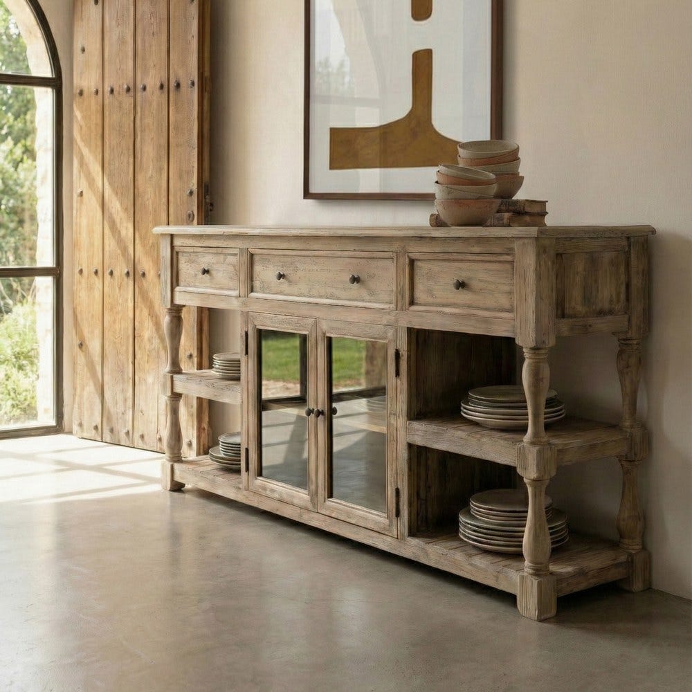 APARADOR MADERA DE PINO SALÓN 180 X 45 X 88 CM APARADOR MADERA DE PINO SALÓN 180 X 45 X 88 CM