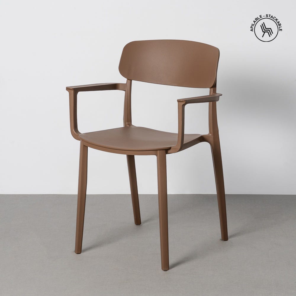 SILLA APILABLE MARRÓN PP CONTRACT 51,50 X 51 X 80 CM SILLA APILABLE MARRÓN PP CONTRACT 51,50 X 51 X 80 CM