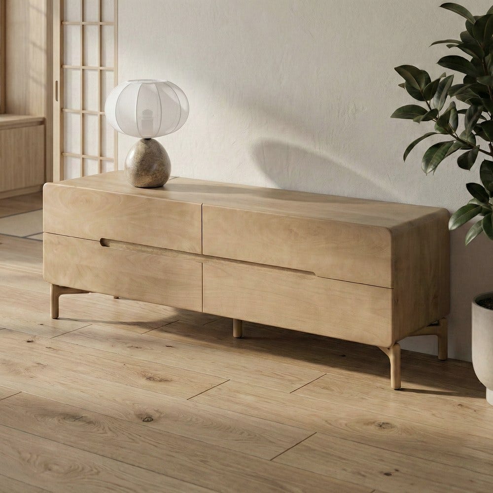 MUEBLE TV MADERA DE MANGO SALÓN 160 X 45 X 46 CM MUEBLE TV MADERA DE MANGO SALÓN 160 X 45 X 46 CM