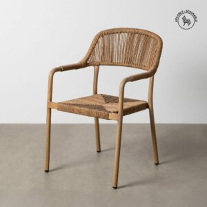 SILLA APILABLE ALUMINIO-RATTÁN PE 57 X 61 X 82 CM SILLA APILABLE ALUMINIO-RATTÁN PE 57 X 61 X 82 CM