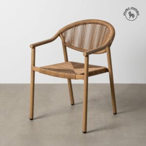 SILLA APILABLE ALUMINIO-RATTÁN PE 56,50 X 62,50 X 80,50 CM SILLA APILABLE ALUMINIO-RATTÁN PE 56,50 X 62,50 X 80,50 CM