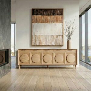APARADOR NATURAL MADERA DE ROBLE SALÓN 240 X 40 X 77 CM