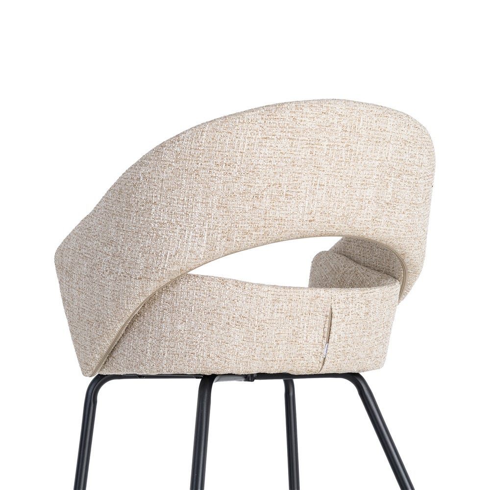 SILLA BRAZOS BEIGE TEJIDO-METAL 59 X 61 X 82 CM SILLA BRAZOS BEIGE TEJIDO-METAL 59 X 61 X 82 CM - Imagen 3