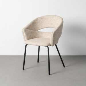 SILLA BRAZOS BEIGE TEJIDO-METAL 59 X 61 X 82 CM SILLA BRAZOS BEIGE TEJIDO-METAL 59 X 61 X 82 CM