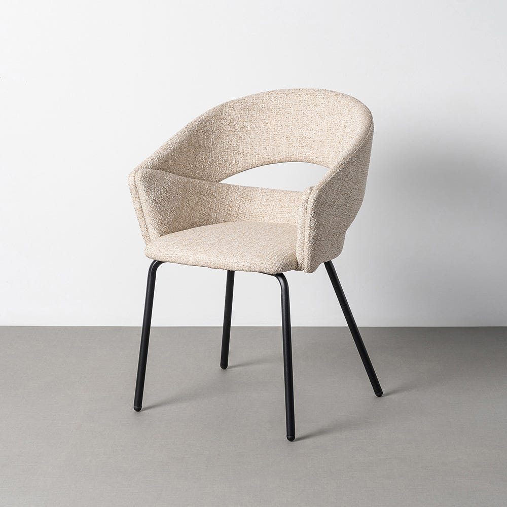 SILLA BRAZOS BEIGE TEJIDO-METAL 59 X 61 X 82 CM SILLA BRAZOS BEIGE TEJIDO-METAL 59 X 61 X 82 CM