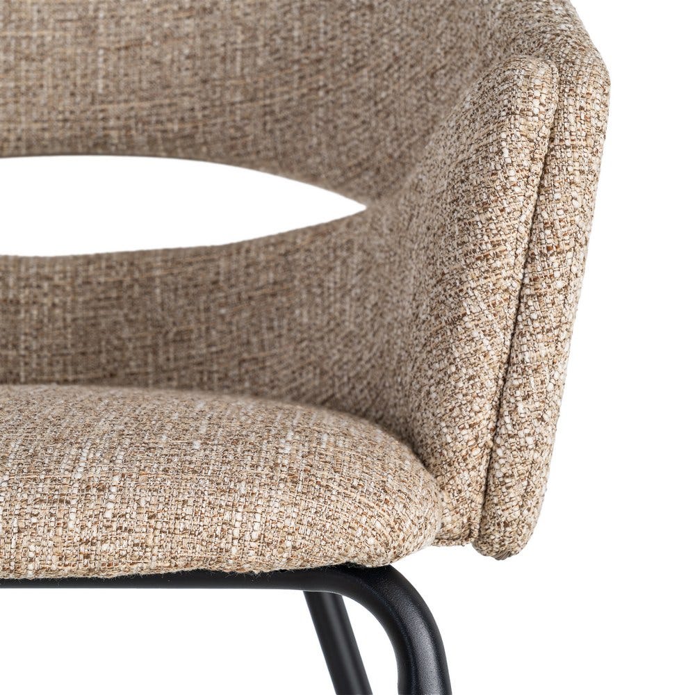 SILLA BRAZOS TAUPE TEJIDO-METAL 59 X 61 X 82 CM SILLA BRAZOS TAUPE TEJIDO-METAL 59 X 61 X 82 CM - Imagen 2