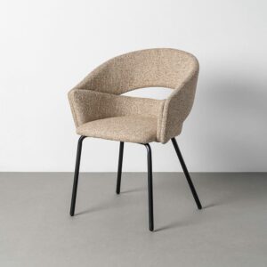 SILLA BRAZOS TAUPE TEJIDO-METAL 59 X 61 X 82 CM SILLA BRAZOS TAUPE TEJIDO-METAL 59 X 61 X 82 CM