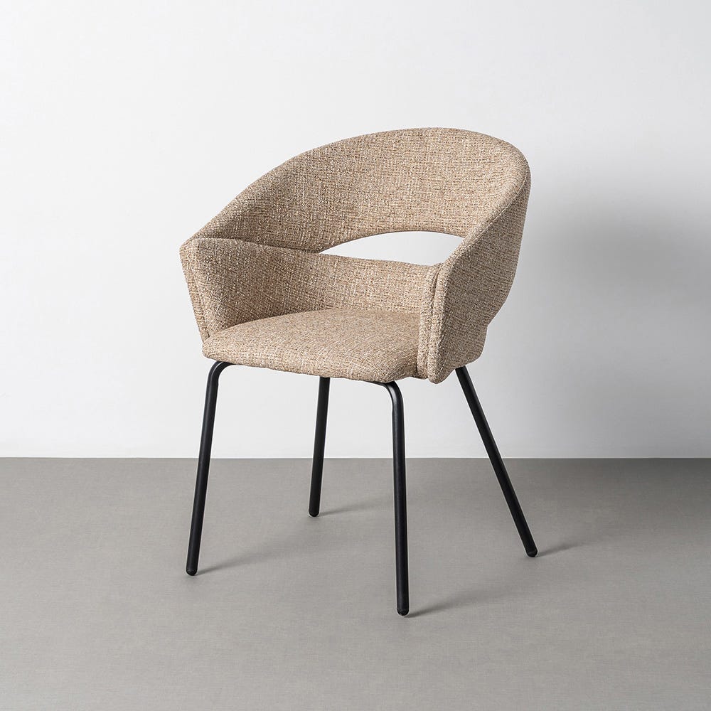 SILLA BRAZOS TAUPE TEJIDO-METAL 59 X 61 X 82 CM SILLA BRAZOS TAUPE TEJIDO-METAL 59 X 61 X 82 CM