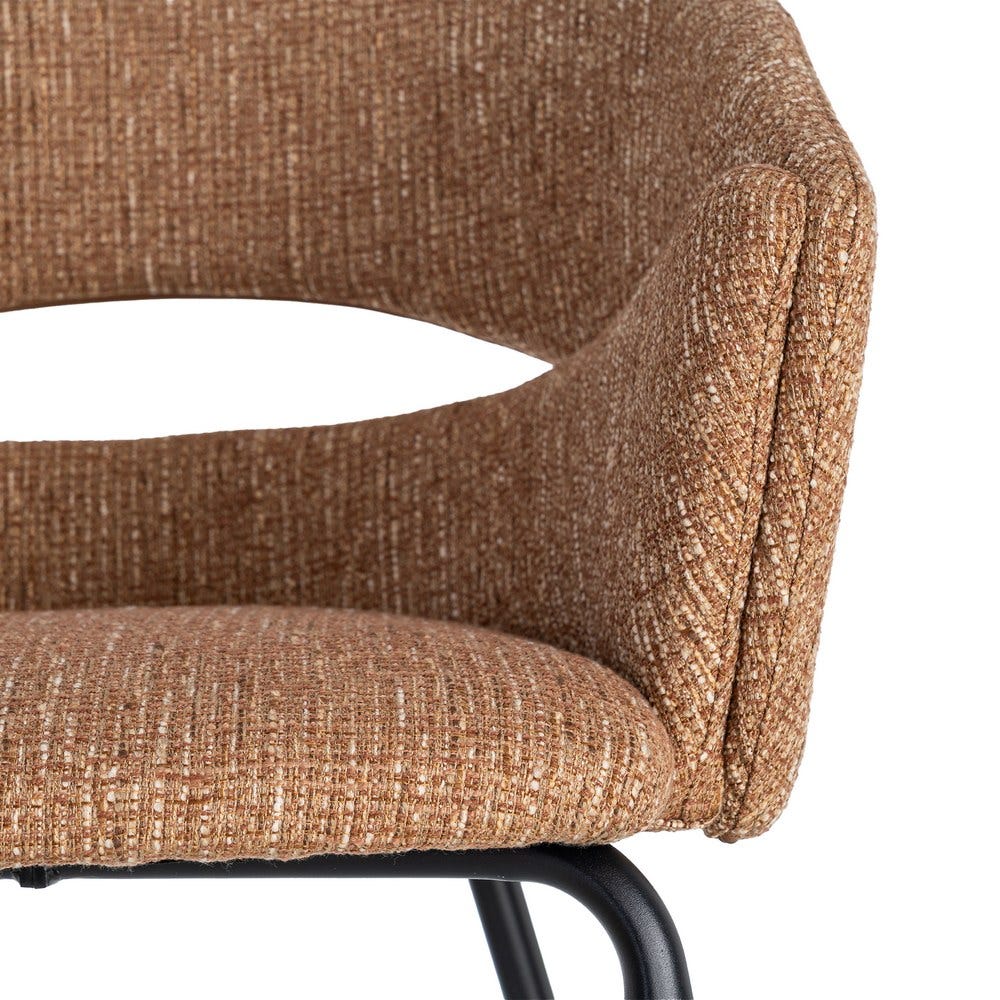 SILLA BRAZOS MOKA TEJIDO-METAL 59 X 61 X 82 CM SILLA BRAZOS MOKA TEJIDO-METAL 59 X 61 X 82 CM - Imagen 2