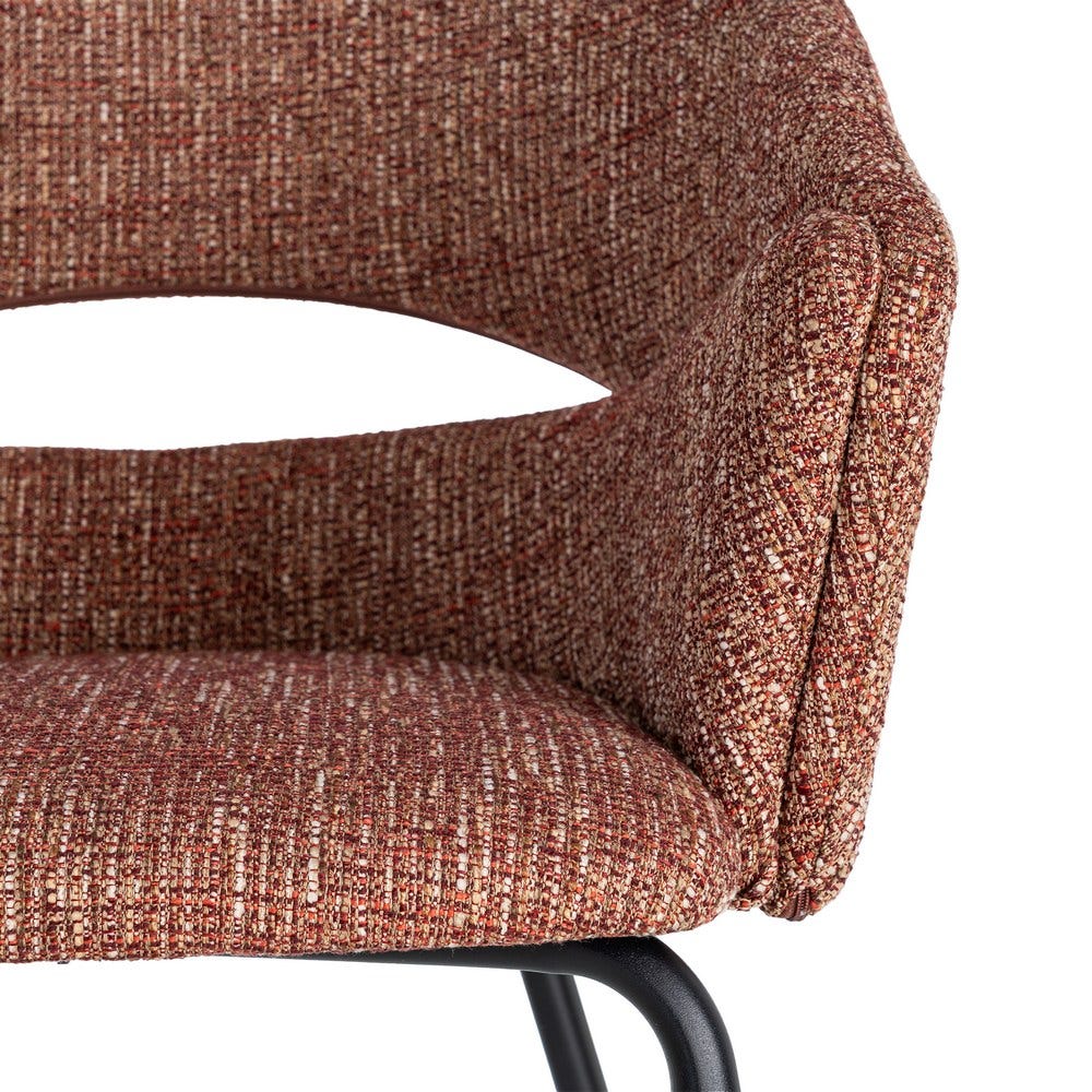 SILLA BRAZOS TEJA TEJIDO-METAL 59 X 61 X 82 CM SILLA BRAZOS TEJA TEJIDO-METAL 59 X 61 X 82 CM - Imagen 2