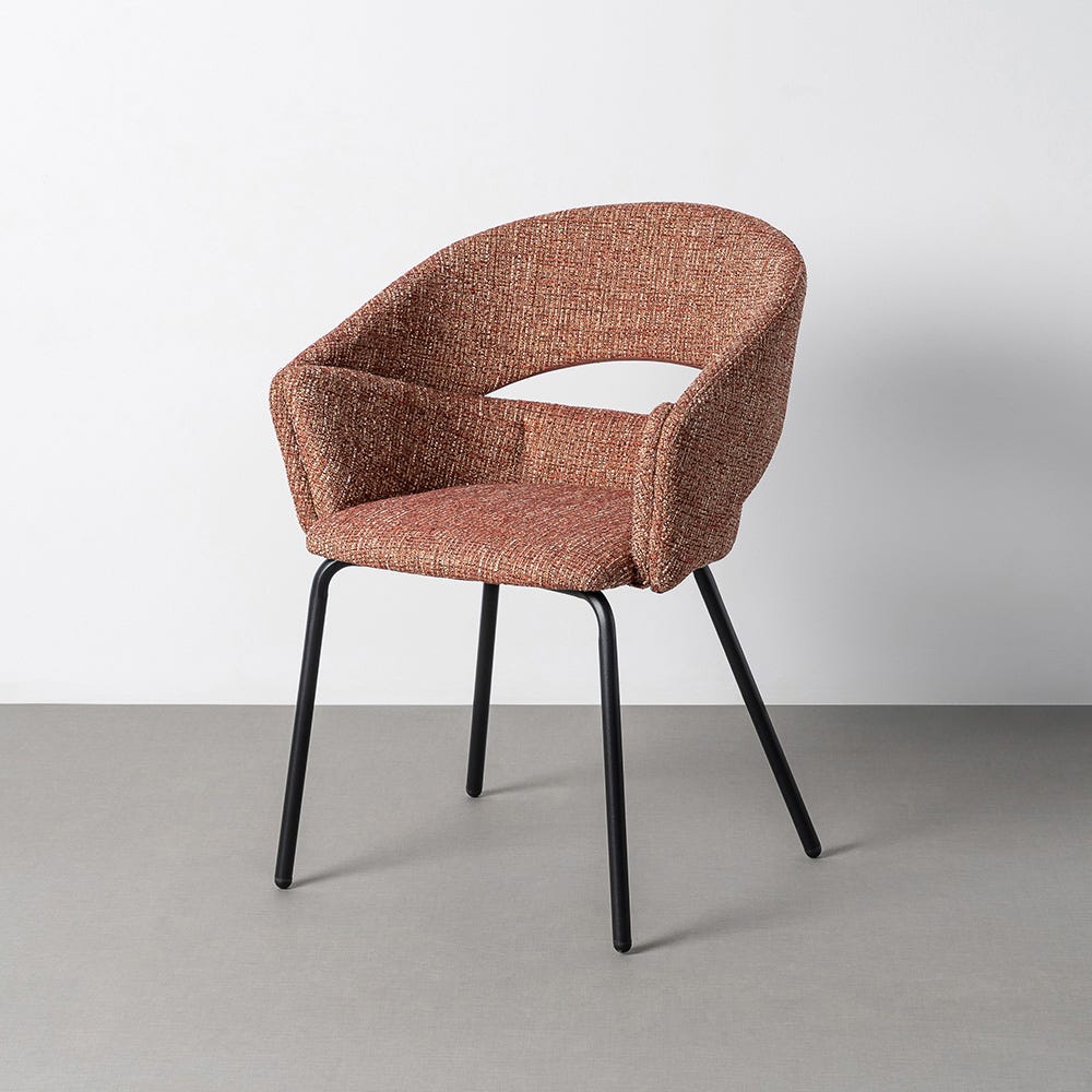 SILLA BRAZOS TEJA TEJIDO-METAL 59 X 61 X 82 CM SILLA BRAZOS TEJA TEJIDO-METAL 59 X 61 X 82 CM