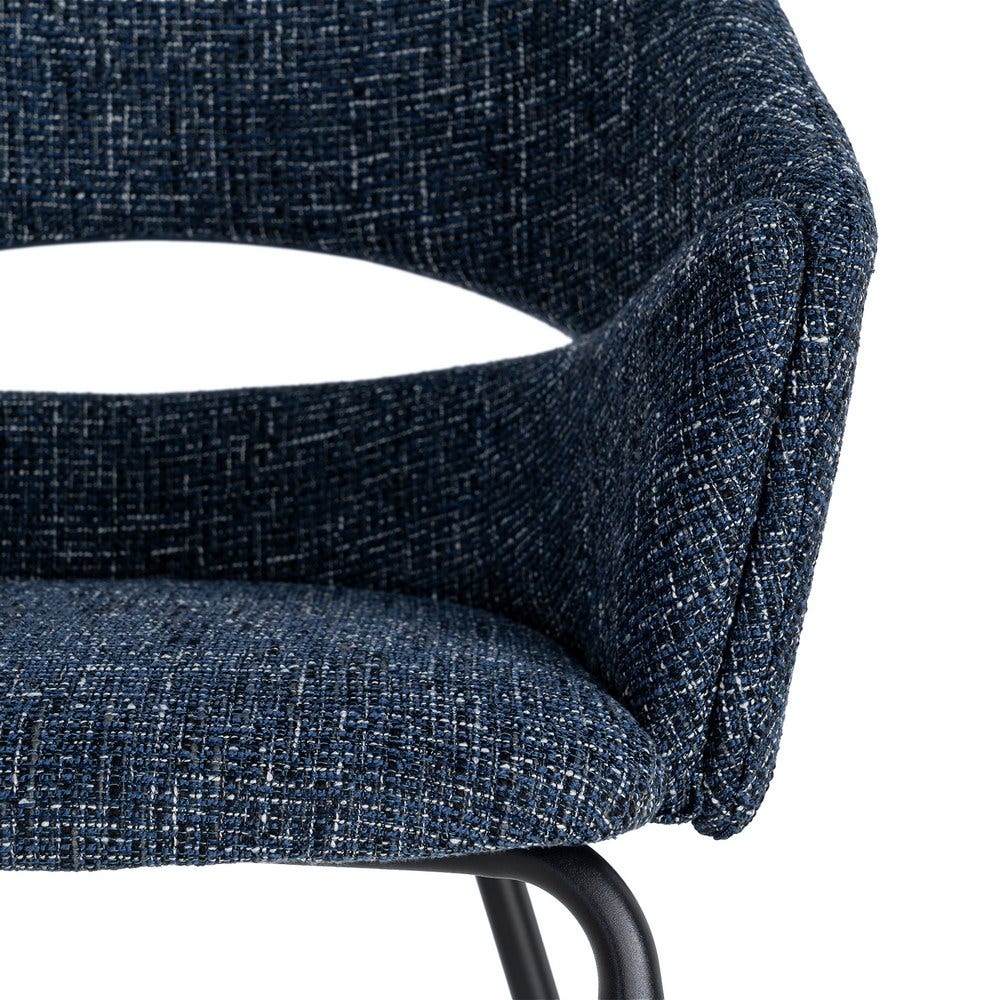 SILLA BRAZOS AZUL TEJIDO-METAL 59 X 61 X 82 CM SILLA BRAZOS AZUL TEJIDO-METAL 59 X 61 X 82 CM - Imagen 2