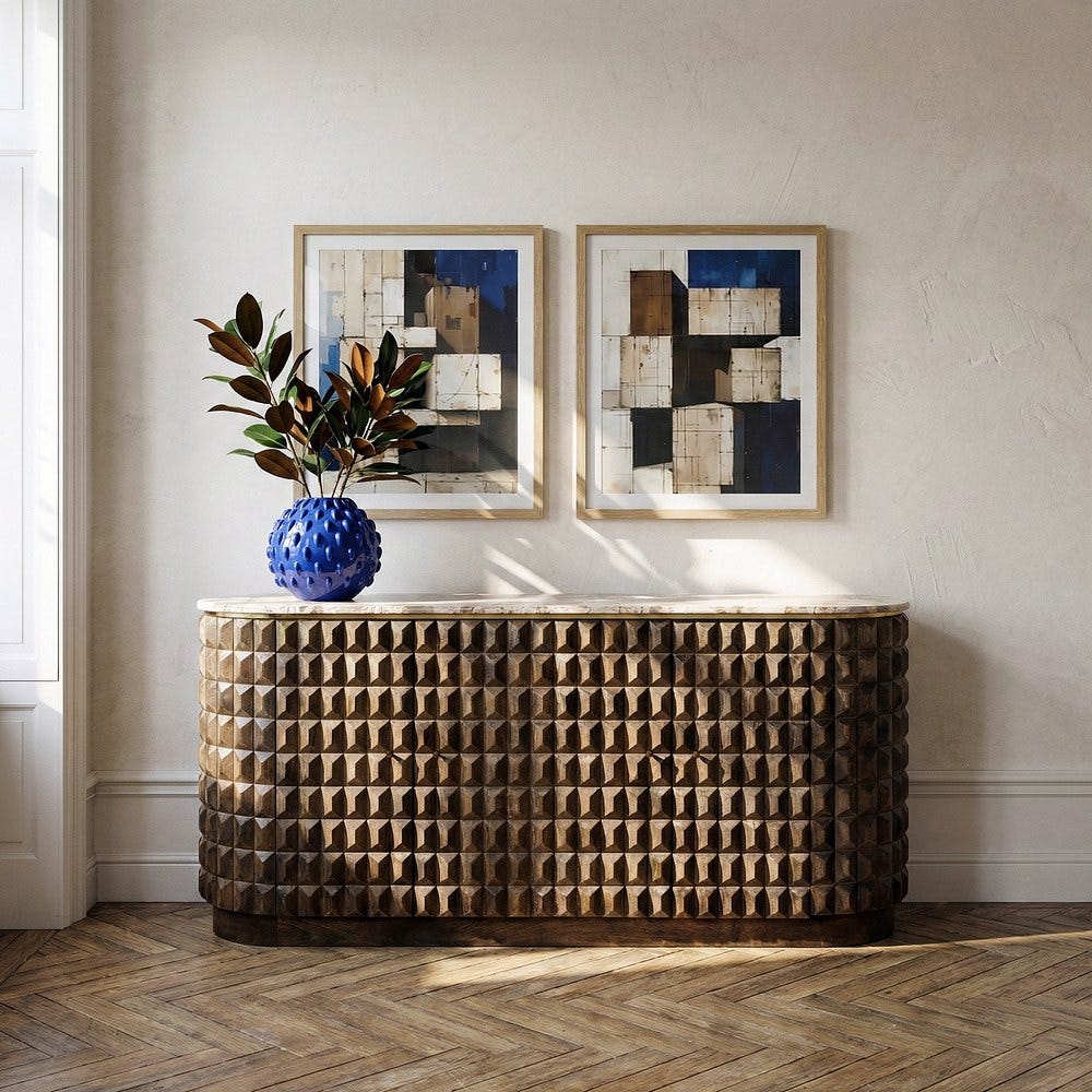 APARADOR MADERA-MÁRMOL SALÓN 154 X 40 X 76 CM APARADOR MADERA-MÁRMOL SALÓN 154 X 40 X 76 CM