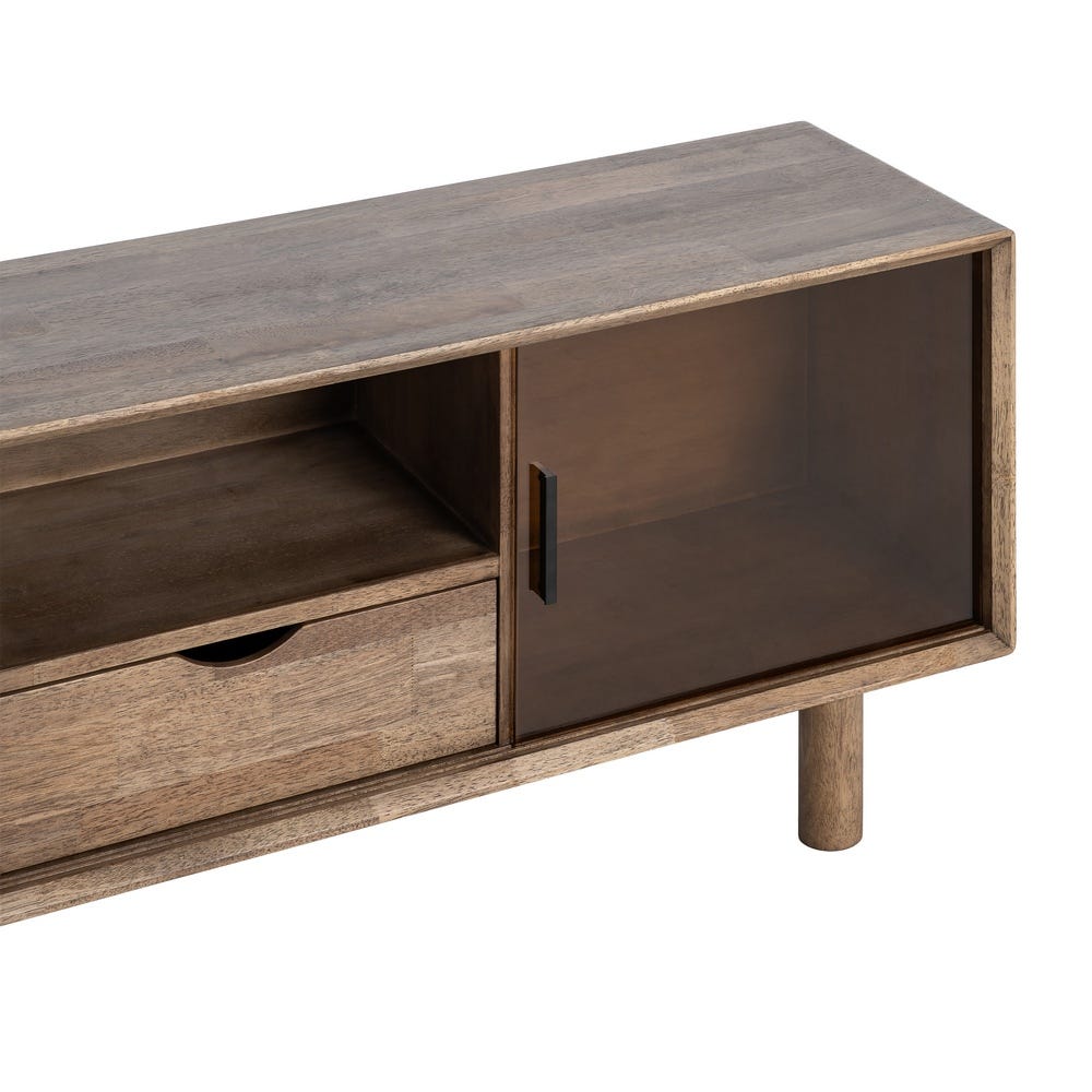MUEBLE TV MARRÓN MADERA-CRISTAL 150 X 40 X 55 CM MUEBLE TV MARRÓN MADERA-CRISTAL 150 X 40 X 55 CM - Imagen 3