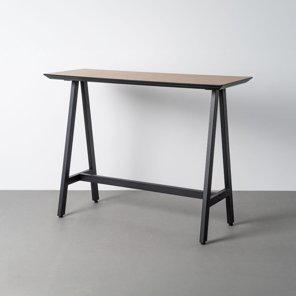 MESA ALTA NEGRO-NATURAL DM-METAL MUEBLES 138 X 50 X 100 CM MESA ALTA NEGRO-NATURAL DM-METAL MUEBLES 138 X 50 X 100 CM