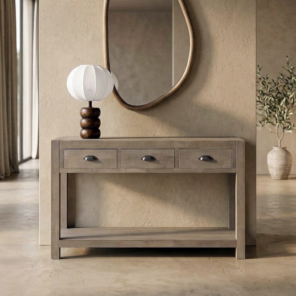CONSOLA NATURAL MADERA 135 X 45 X 80 CM CONSOLA NATURAL MADERA 135 X 45 X 80 CM