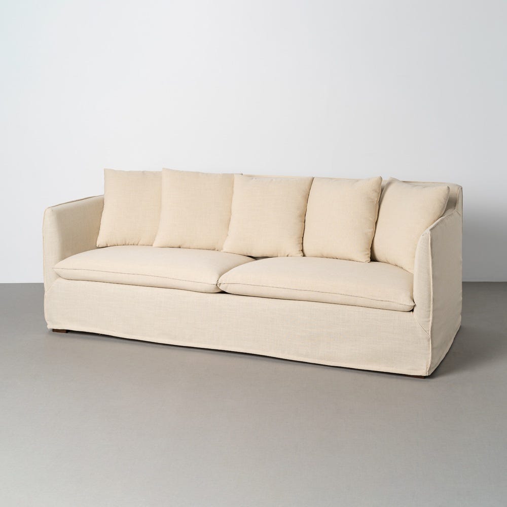 SOFÁ BEIGE TEJIDO SALÓN 215 X 92 X 78 CM SOFÁ BEIGE TEJIDO SALÓN 215 X 92 X 78 CM