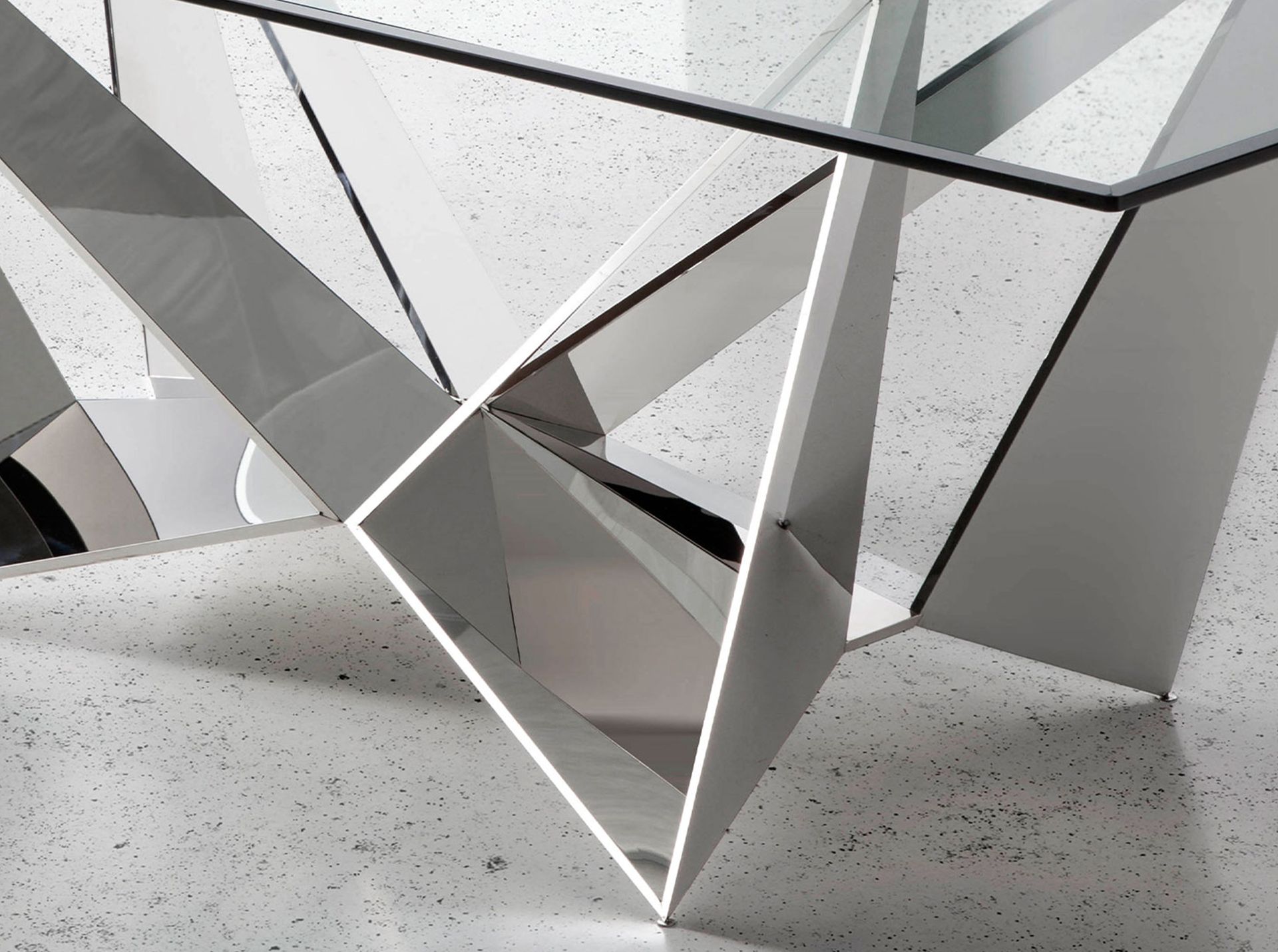 Mesa comedor rectangular cristal templado y acero cromado Mesa comedor rectangular cristal templado y acero cromado - Imagen 7