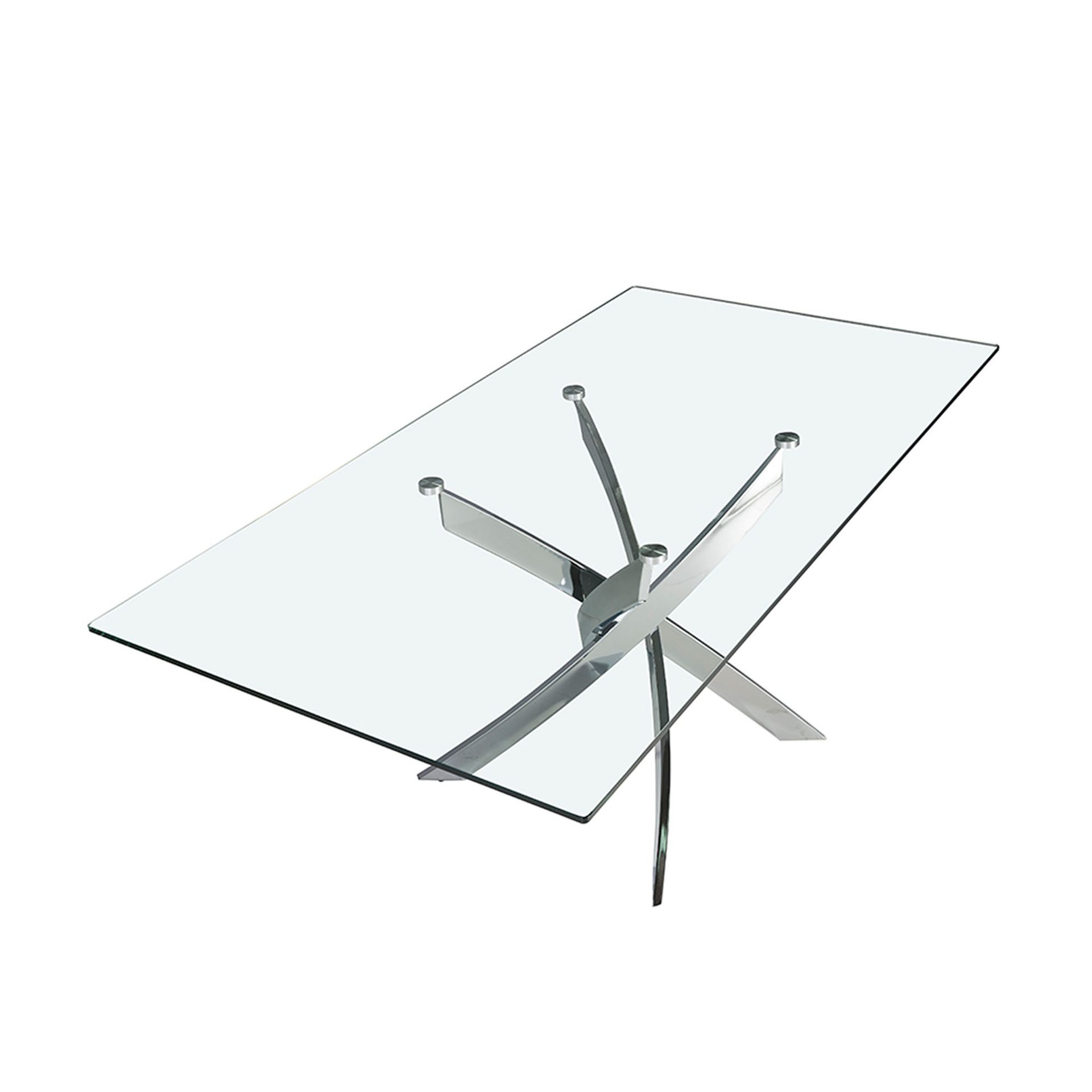 Mesa comedor rectangular cristal templado y acero cromado Mesa comedor rectangular cristal templado y acero cromado - Imagen 5