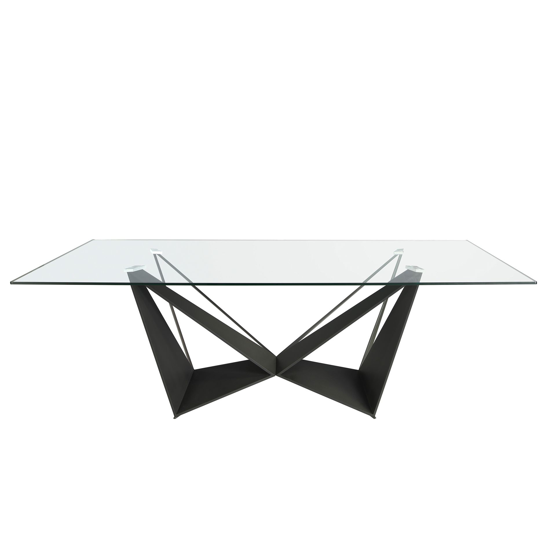 Mesa comedor rectangular cristal templado y acero negro Mesa comedor rectangular cristal templado y acero negro - Imagen 2