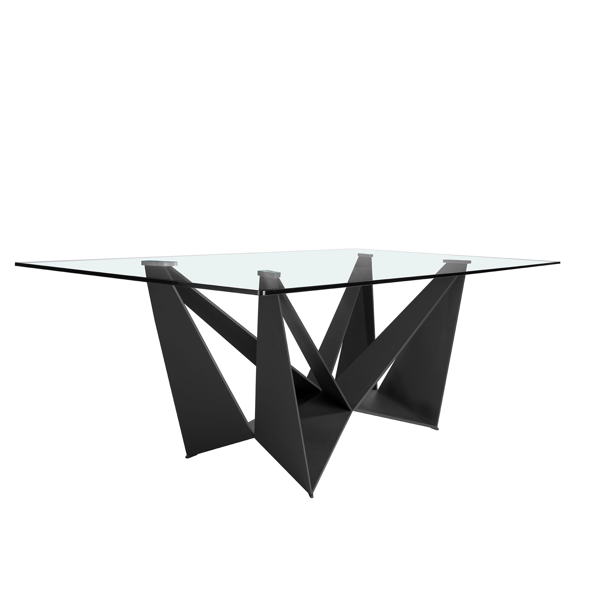 Mesa comedor rectangular cristal templado y acero negro Mesa comedor rectangular cristal templado y acero negro - Imagen 5