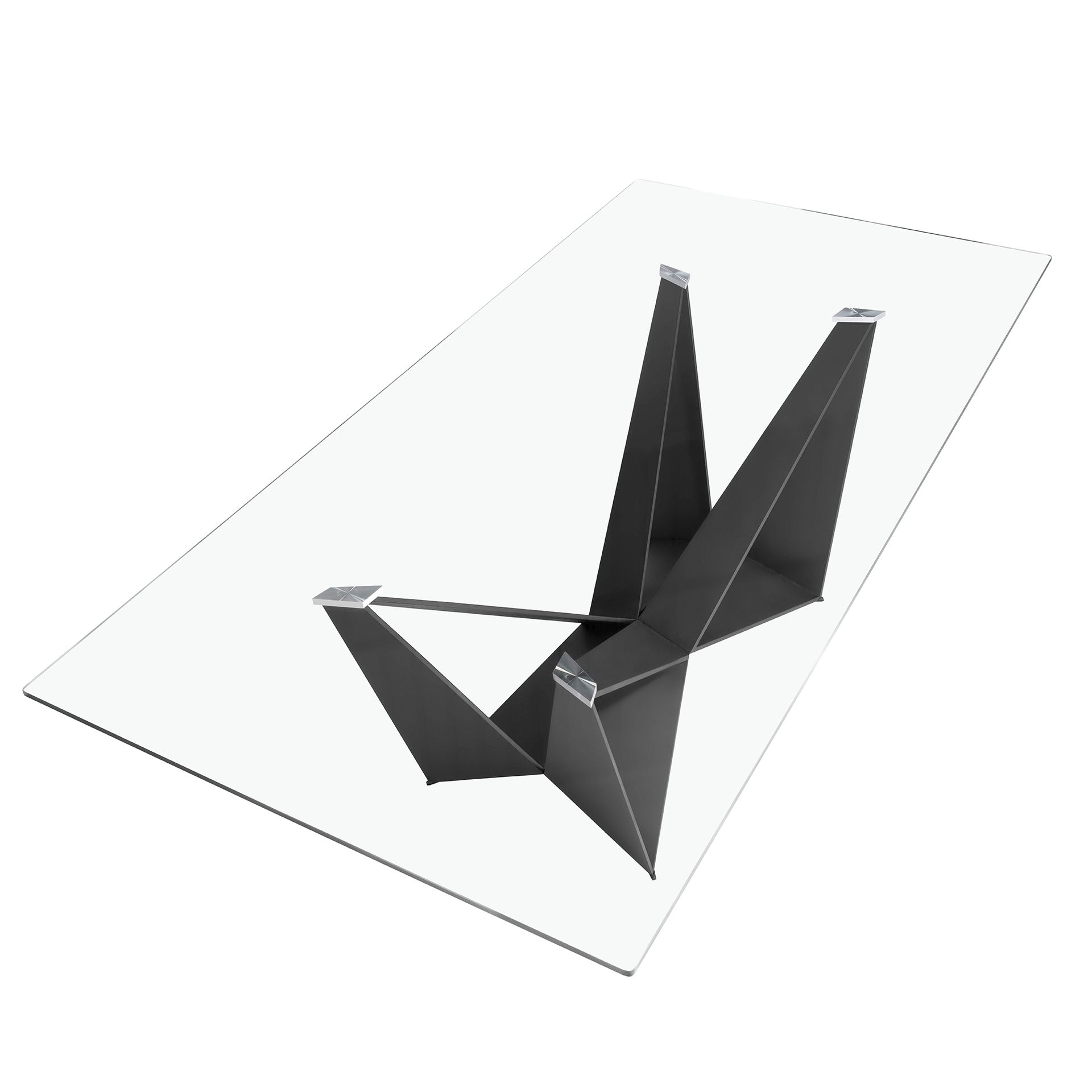 Mesa comedor rectangular cristal templado y acero negro Mesa comedor rectangular cristal templado y acero negro - Imagen 6