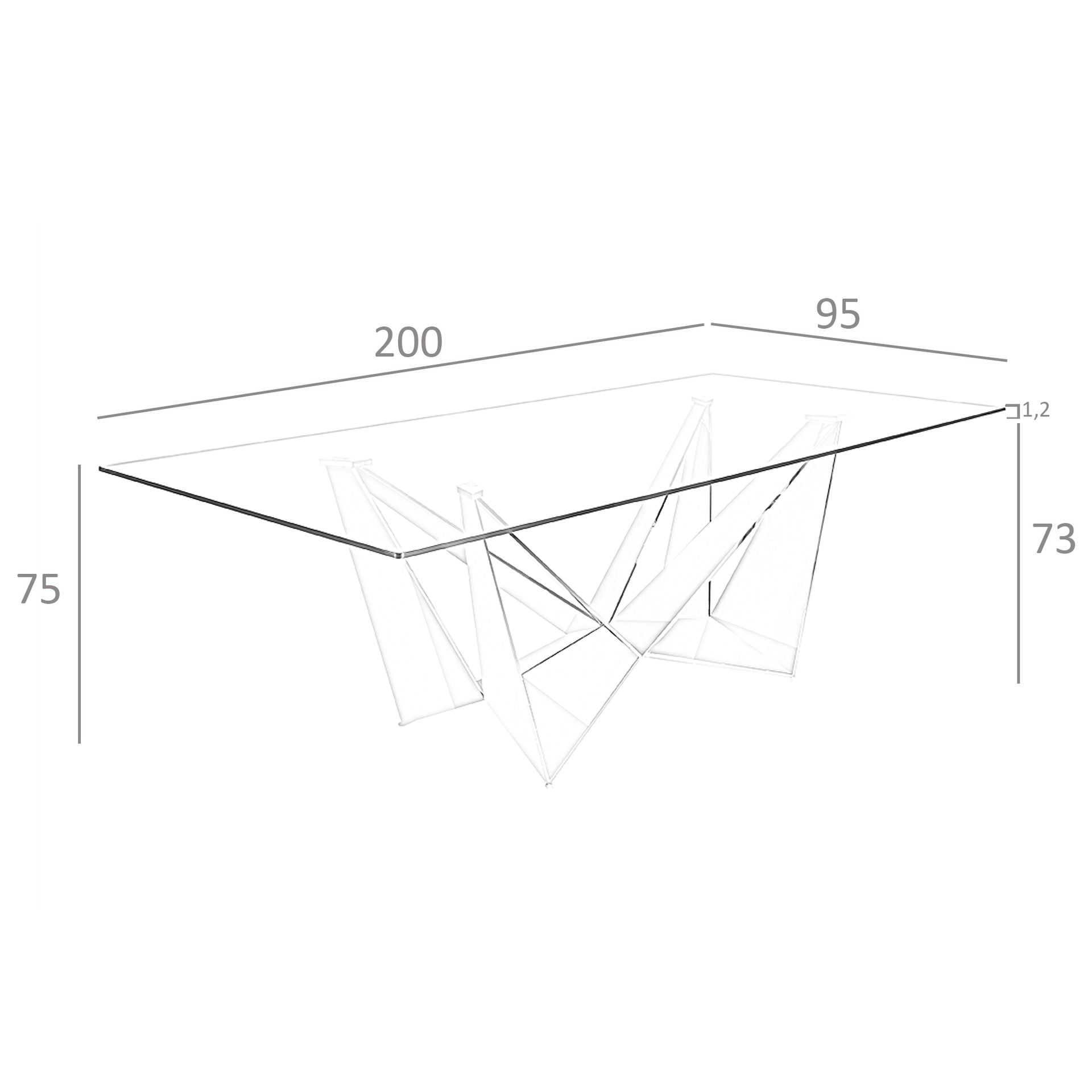 Mesa comedor rectangular cristal templado y acero negro Mesa comedor rectangular cristal templado y acero negro - Imagen 8