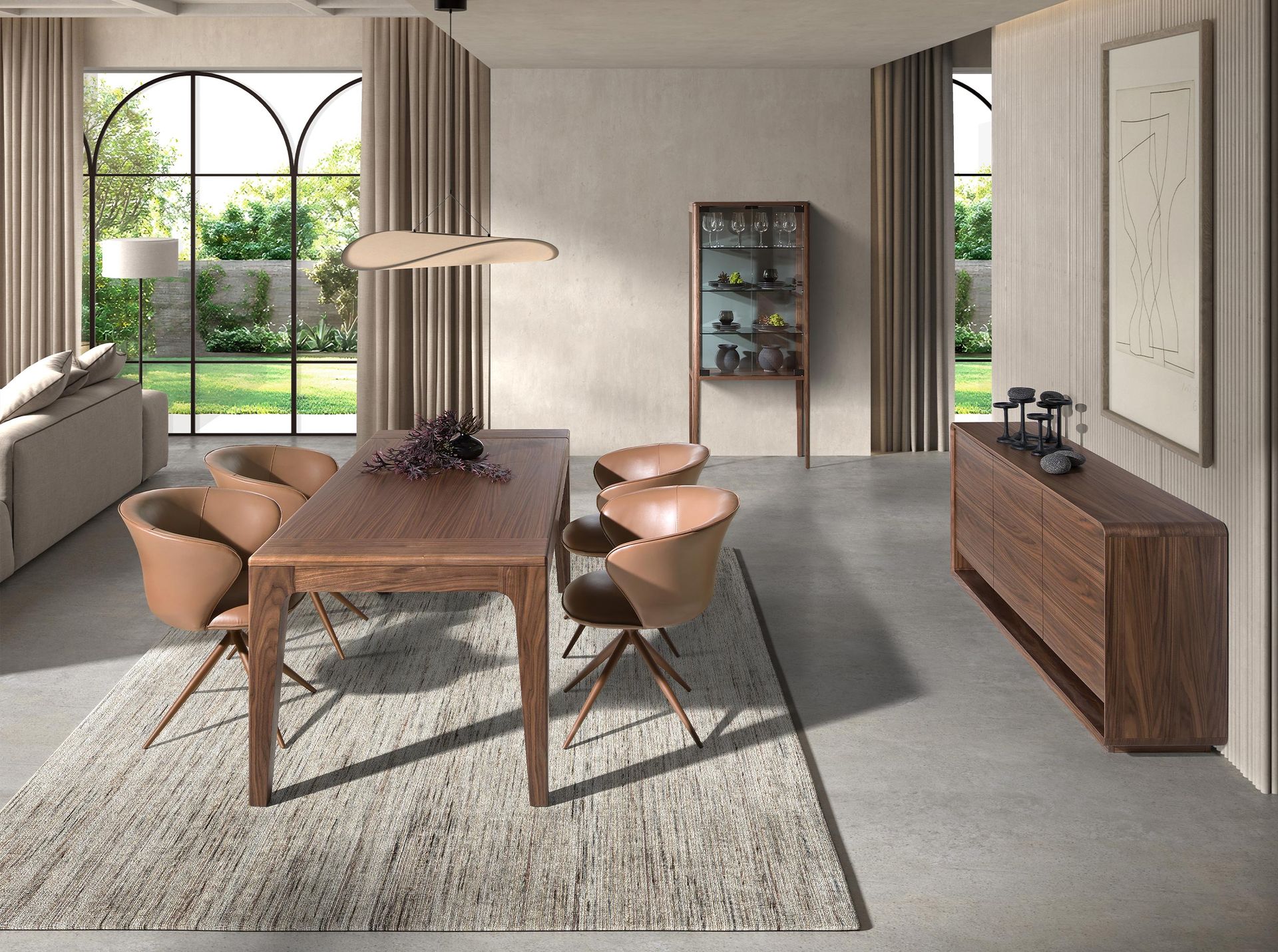 Mesa comedor extensible rectangular nogal Mesa comedor extensible rectangular nogal - Imagen 4