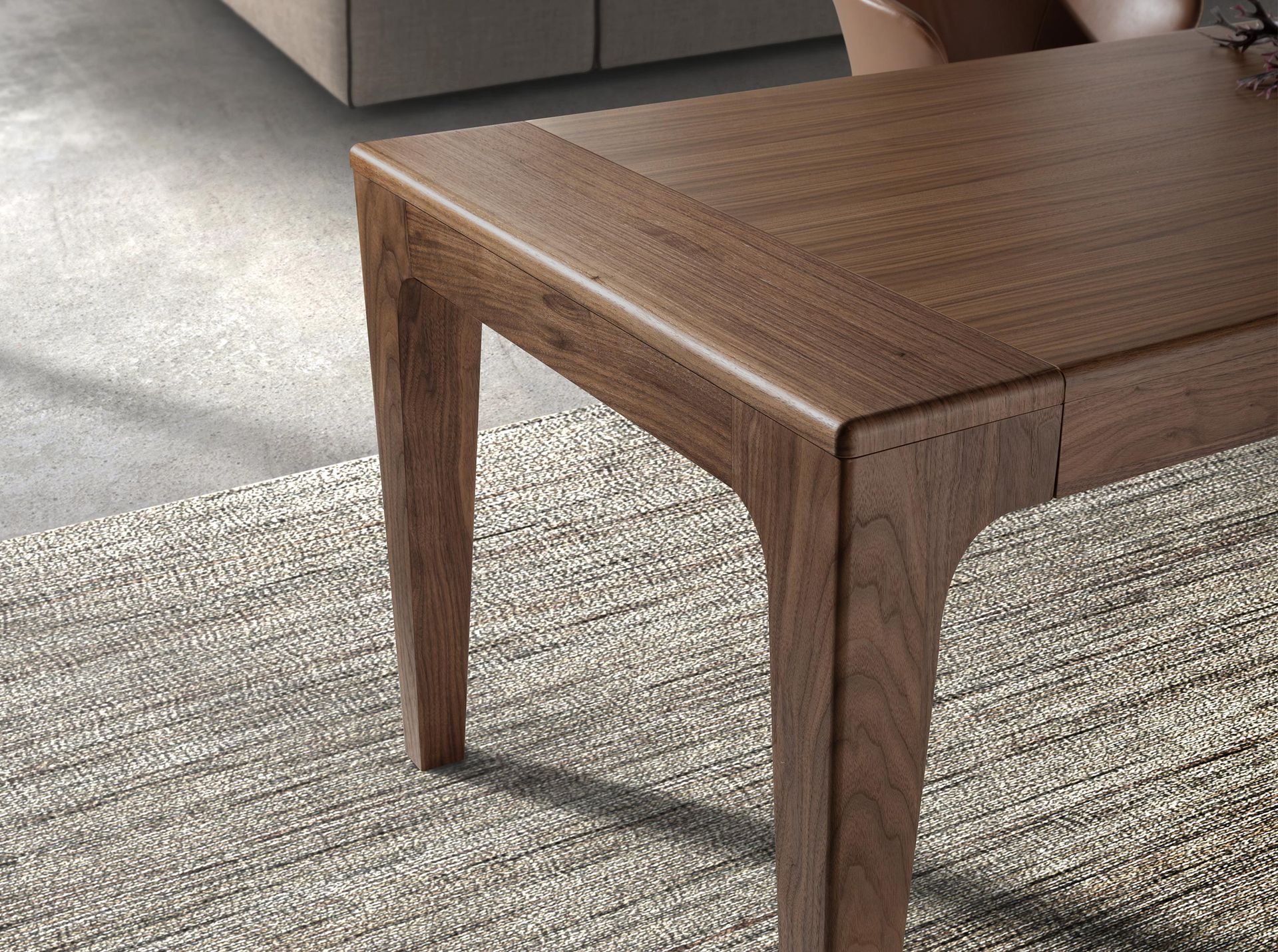 Mesa comedor extensible rectangular nogal Mesa comedor extensible rectangular nogal - Imagen 7